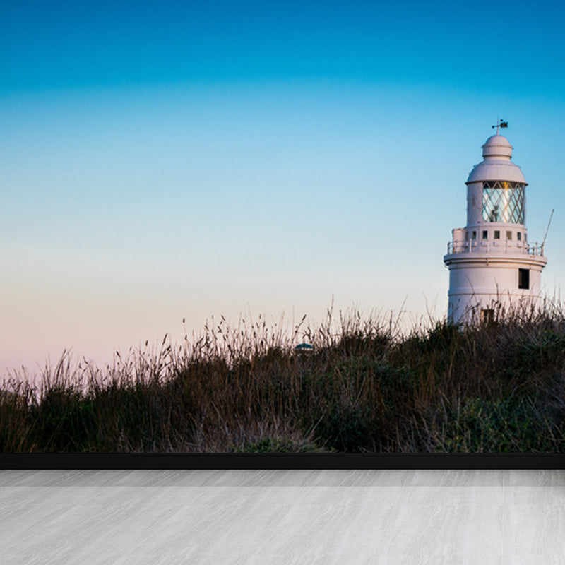 Extra Large Lighthouse Wandgemälde Blau Vliesstoff Wandverkleidung für das Schlafzimmer, Maßanfertigung