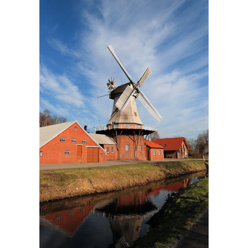 Ganzes Windmühlenblick Wandmural Tapete für Wanddekor zeitgenössisches Mädchenzimmer Wandkunst