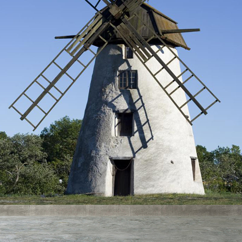 Ganzes Windmühlenblick Wandmural Tapete für Wanddekor zeitgenössisches Mädchenzimmer Wandkunst