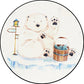 Frendorf | Weißer Kinderzimmerteppich Kinder Tier Bär Hund Panda Muster Bereichsteppich Polyester Anti-Rutsch Rücken Teppich