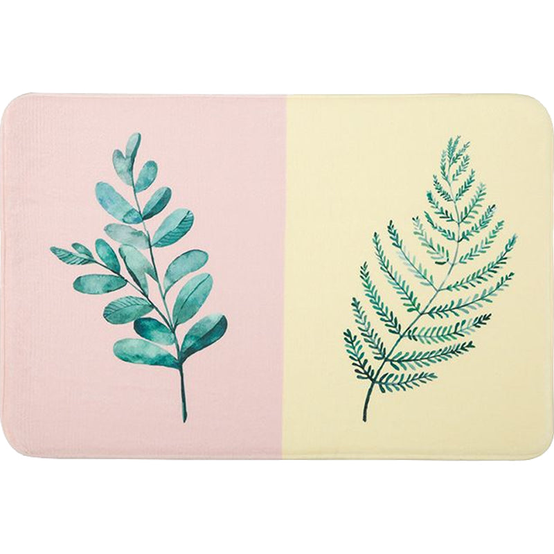 Frendorf | Lässiger Kinderteppich in Rosa und Gelb Botanisches Kaktus Aloe Muster Teppich Polyester Rutschfester Teppich für Kinderzimmer