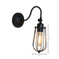 Frendorf | Schwarze Globe/Oval Käfig Wandmontage Licht mit Gooseneck Arm Retro-Stil Metall 1 Kopf Schlafzimmer Mini Wandleuchte