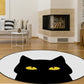 Grau Kinderzimmer Teppich Kinder Tier Katze Lustige Ausdruck Muster Teppich Polyester Fleckenresistenter Teppich