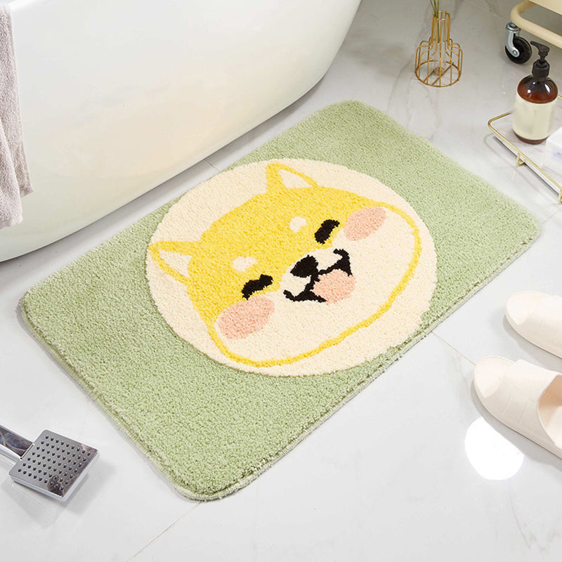 Frendorf | Groene Kinderkamer Tapijt Kids Dier Hond Cirkelpatroon Gebied Tapijt Polyester Antislip Achtergrond Vloerkleed
