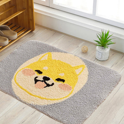 Frendorf | Groene Kinderkamer Tapijt Kids Dier Hond Cirkelpatroon Gebied Tapijt Polyester Antislip Achtergrond Vloerkleed