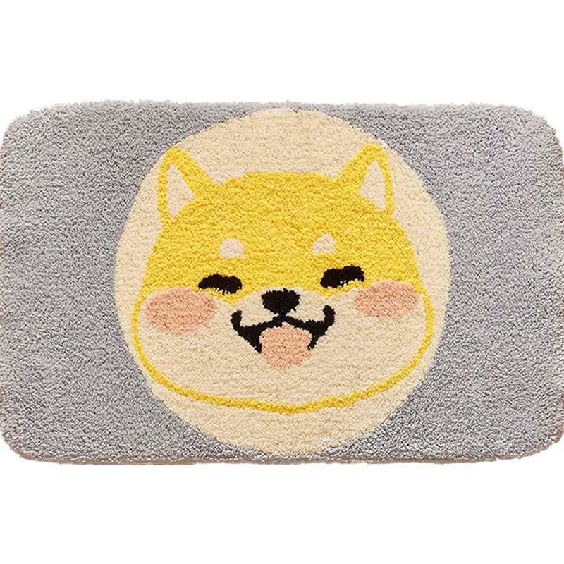 Frendorf | Groene Kinderkamer Tapijt Kids Dier Hond Cirkelpatroon Gebied Tapijt Polyester Antislip Achtergrond Vloerkleed