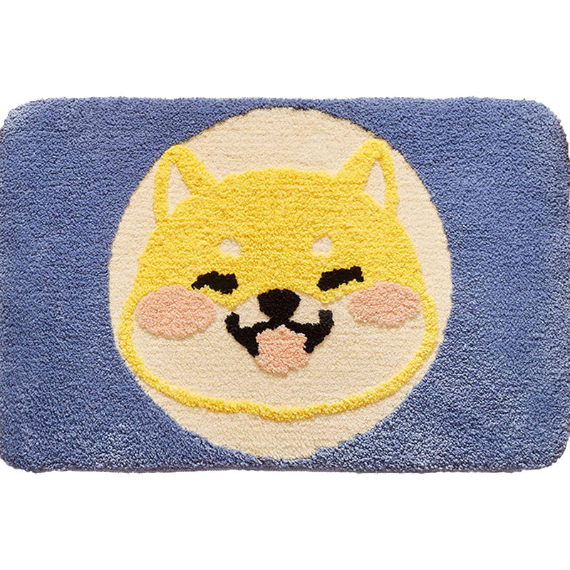 Frendorf | Groene Kinderkamer Tapijt Kids Dier Hond Cirkelpatroon Gebied Tapijt Polyester Antislip Achtergrond Vloerkleed