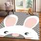 Frendorf | Grijze Kinderkamer Tapijt Kids Dier Konijn Dots Patroon Gebied Tapijt Polyester Antislip Achterkant Vloerkleed