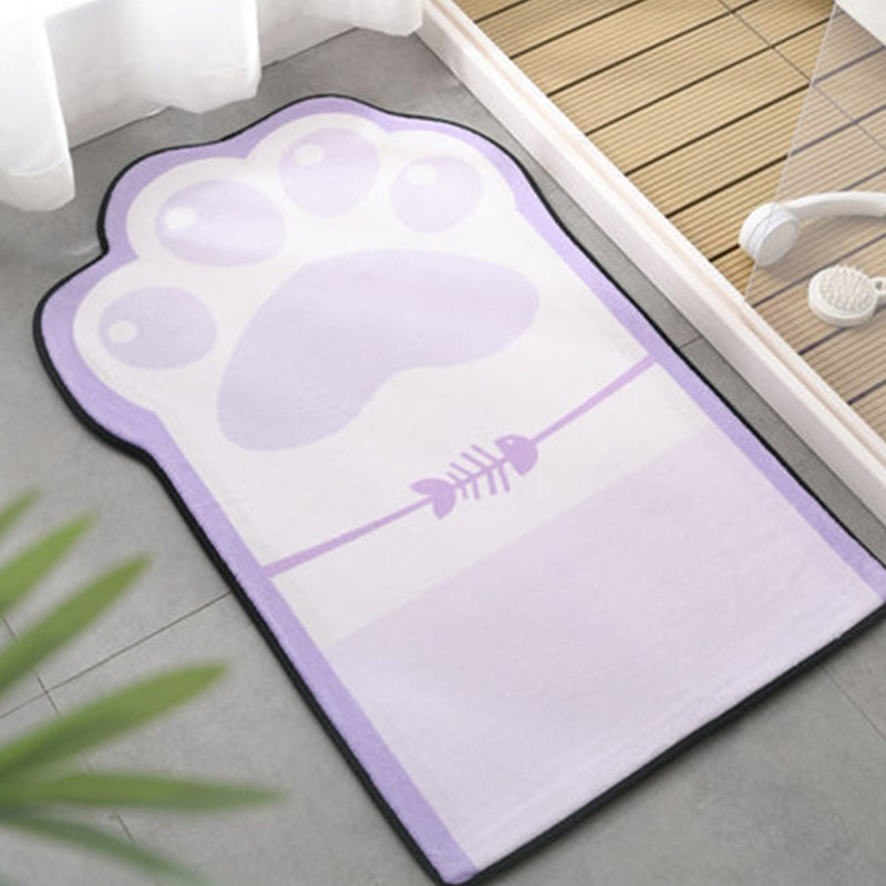 Frendorf | Kinderslaapkamer Ongelijke Tapijt in Roze en Paarse Dierenpoot Strikprint Tapijt Polyester Antislip Achtergrond Tapijt