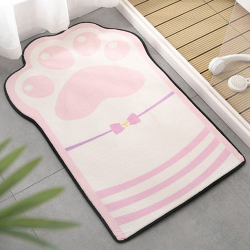 Frendorf | Kinderslaapkamer Ongelijke Tapijt in Roze en Paarse Dierenpoot Strikprint Tapijt Polyester Antislip Achtergrond Tapijt