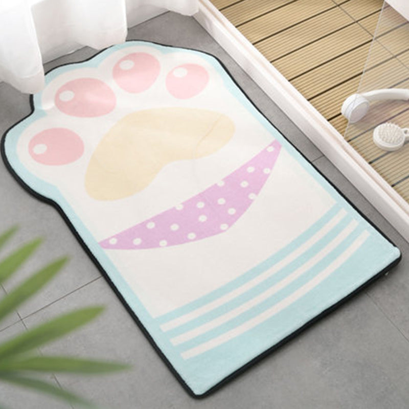 Frendorf | Kinderslaapkamer Ongelijke Tapijt in Roze en Paarse Dierenpoot Strikprint Tapijt Polyester Antislip Achtergrond Tapijt