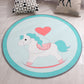 Frendorf | Stijlvol kinderkleed in geel en groen dierenpaard walvis panda patroon tapijt polyester antislip ondergrond vloerkleed voor babykamer