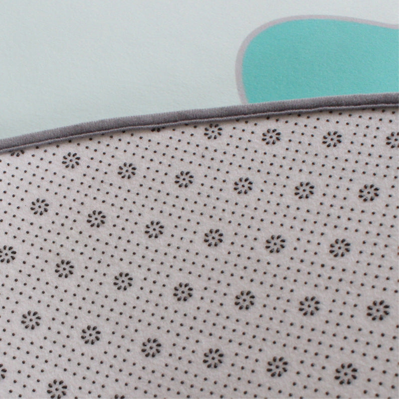 Frendorf | Stijlvol kinderkleed in geel en groen dierenpaard walvis panda patroon tapijt polyester antislip ondergrond vloerkleed voor babykamer