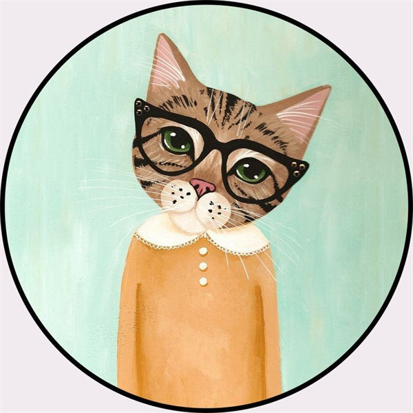 Frendorf | Casual Kids Teppich in Pink und Blau Tier Katze Muster Teppich Polyester Fleckenresistent Rutschfester Teppich für das Kinderzimmer