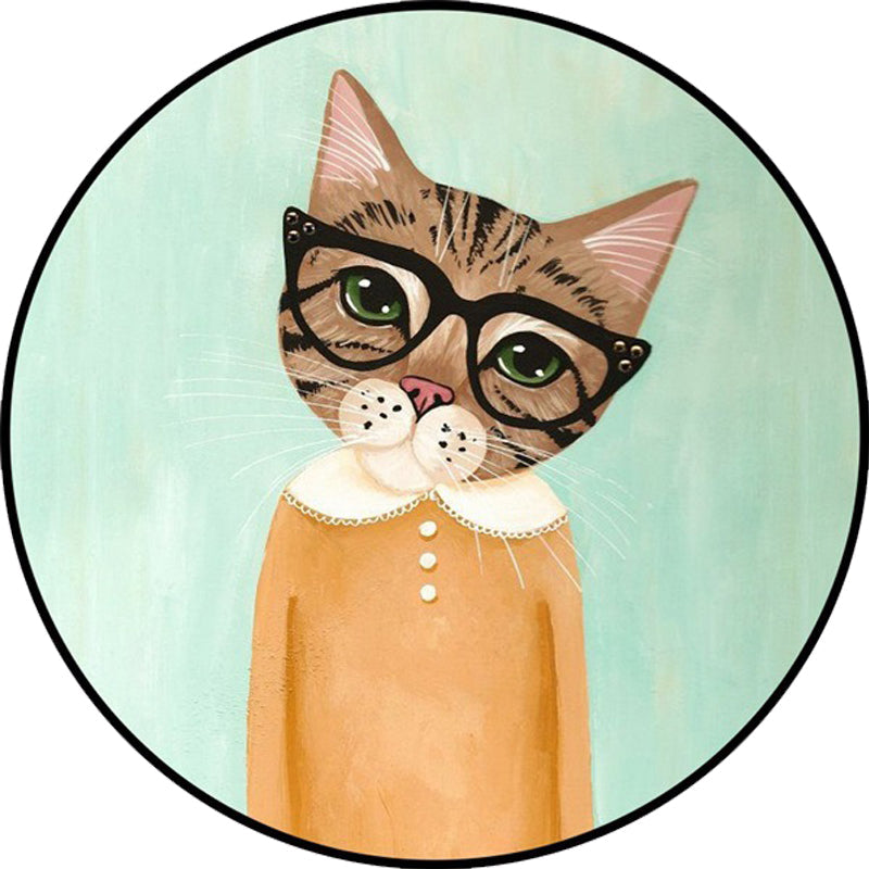 Frendorf | Casual Kids Teppich in Pink und Blau Tier Katze Muster Teppich Polyester Fleckenresistent Rutschfester Teppich für das Kinderzimmer