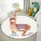 Frendorf | Kinderzimmer Teppich in Weiß Tier Fuchs Koala Alpaka Print Teppich Polyester Haustierfreundlich Waschbarer Bereichsteppich