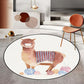 Frendorf | Kinderzimmer Teppich in Weiß Tier Fuchs Koala Alpaka Print Teppich Polyester Haustierfreundlich Waschbarer Bereichsteppich