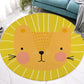 Frendorf | Roter und Gelber Kinderzimmer Teppich Kinder Tier Katze Bär Giraffe Muster Bereichsteppich Polyester Haustierfreundlicher waschbarer Teppich