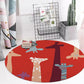 Frendorf | Roter und Gelber Kinderzimmer Teppich Kinder Tier Katze Bär Giraffe Muster Bereichsteppich Polyester Haustierfreundlicher waschbarer Teppich