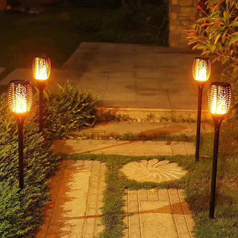 Frendorf | SolarFlare LED Gartenfackel | Solarbetriebene Flammenlampe für Außenbereich | Wetterfeste Dekoration für Garten & Terrasse