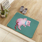 Frendorf | Unique Kids Rug in Blau und Grün Tier Katze Muster Teppich Polyester Waschbarer Teppich für das Kinderzimmer