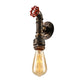 Frendorf | Metallische Bronze Wandleuchte Wasserrohr 1 Licht Bauernhaus Wandbeleuchtung mit rotem Ventil