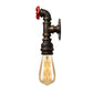 Frendorf | Metallische Bronze Wandleuchte Wasserrohr 1 Licht Bauernhaus Wandbeleuchtung mit rotem Ventil
