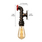 Frendorf | Metallische Bronze Wandleuchte Wasserrohr 1 Licht Bauernhaus Wandbeleuchtung mit rotem Ventil