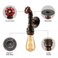 Frendorf | Metallische Bronze Wandleuchte Wasserrohr 1 Licht Bauernhaus Wandbeleuchtung mit rotem Ventil
