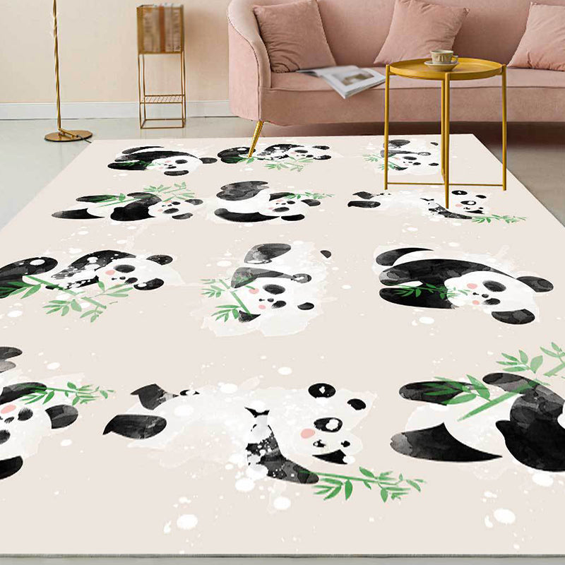 Frendorf | Ivoor Kinderkamer Tapijt Kinderen Dier Panda Vogel Patroon Gebied Tapijt Polyester Antislip Machine Wasbaar Vloerkleed