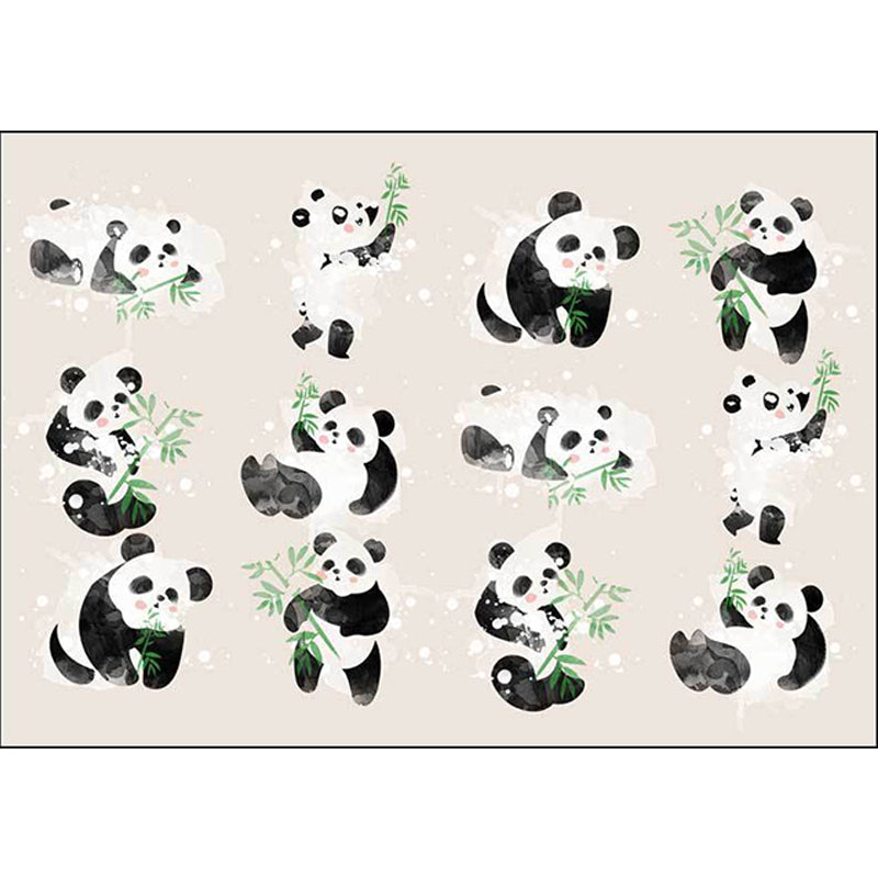 Frendorf | Ivoor Kinderkamer Tapijt Kinderen Dier Panda Vogel Patroon Gebied Tapijt Polyester Antislip Machine Wasbaar Vloerkleed
