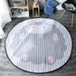 Frendorf | Kinderzimmerteppich in Pink und Grau Tier Einhorn Kaninchen Schaf Druck Teppich Polyester Maschinenwaschbarer Teppich