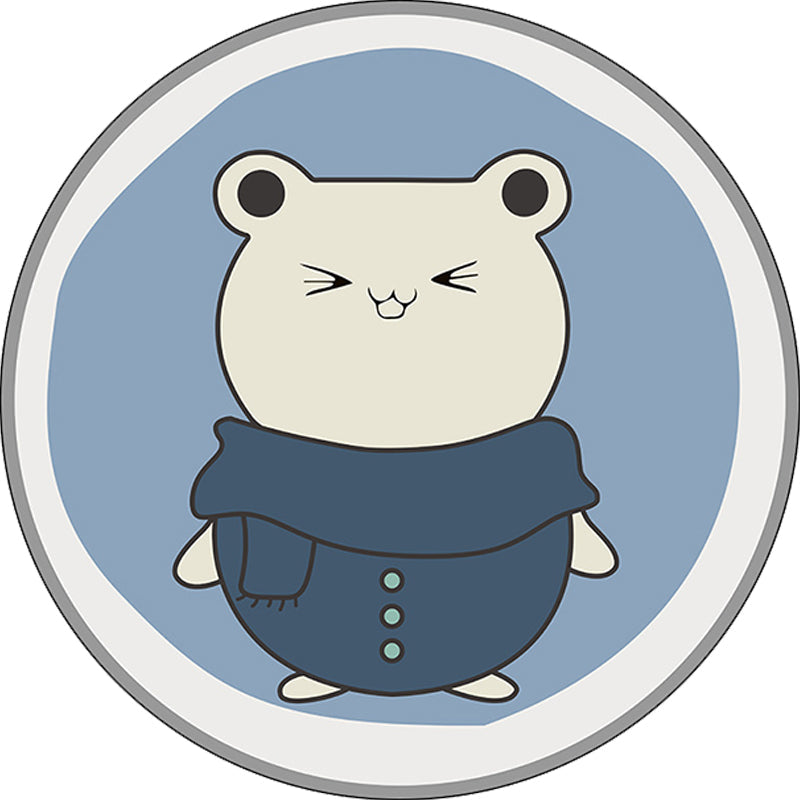 Frendorf | Blauwe Kinderrug | Kids Dier Hamster Patroon Vloerkleed Polyester Vlekbestendig Tapijt