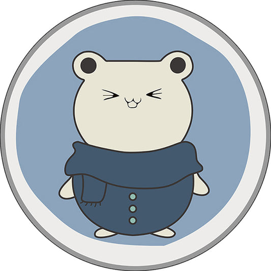 Frendorf | Blauer Kinderzimmerteppich Kinder Tier Hamster Muster Bereichsteppich Polyester Fleckenbeständiger Teppich