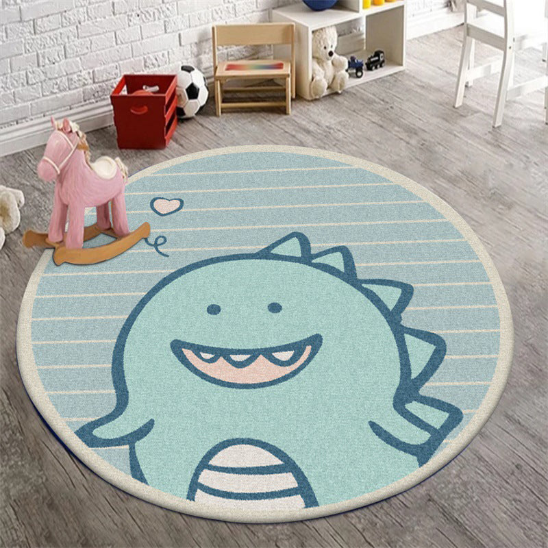 Frendorf | Eunique Kids Tapijt in Groene Dier Dinosaur Stripe Hart Patroon Tapijt Polyester Antislip Vloerkleed voor Kinderkamer