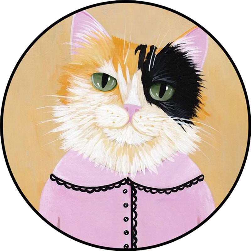 Frendorf | Kinder Schlafzimmer Teppich in Grün und Blau Tier Katze Glasdruck Teppich Polyester Haustierfreundlicher Bereich Teppich