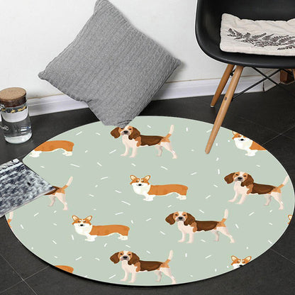 Frendorf | Uniek Kinder Tapijt in Wit en Bruin Dier Hond Voedsel Patroon Tapijt Polyester Vlekbestendige Vloerkleed voor Kinderkamer