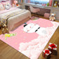 Frendorf | Casual Kids Teppich in Rosa Tier Katze Wolke Muster Teppich Polyester Antirutschrücken Waschbarer Teppich für das Kinderzimmer