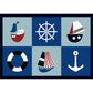 Kinderzimmerteppich in Blau Autos & Straßen Schiff Anker Ruder Druck Teppich Polyester Maschinenwaschbarer Teppich