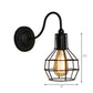 Frendorf | Metallic Zwart/Bronze Wandverlichting Global Cage 1 Hoofd Vintage Industrieel Wandlamp met Gooseneck Arm
