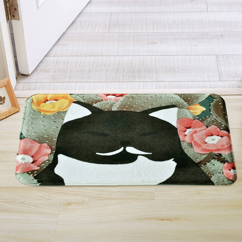 Frendorf | Kinderen Kinderkamer Tapijt in Roze en Geel Dieren Katten Bloem Motief Tapijt Polyester Antislip Rug Area Tapijt