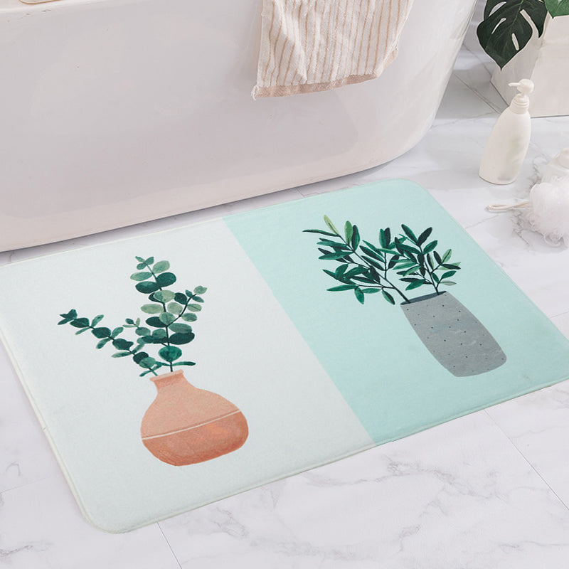 Frendorf | Groen en roze kinderkamer tapijt Kids Botanical Leaf Potted Plants patroon vloerkleed polyester huisdiervriendelijk tapijt