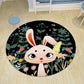 Schwarzer und rosa Kinderteppich Kinder Tier Löwe Kaninchen Flamingo Muster Teppich Polyester Fleckenresistenter Teppich