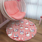 Schwarzer und rosa Kinderteppich Kinder Tier Löwe Kaninchen Flamingo Muster Teppich Polyester Fleckenresistenter Teppich