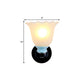 Frendorf | 1/2-Bulb Bloom Wandlamp Antiqued Black Frosted Ribbed Glas Wandverlichting voor Woonkamer