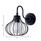 1 Licht Zwiebel Wand Sconces Beleuchtung Loft Stil Schwarz/Weiß Metallic Mini Wand Beleuchtung mit Schwanenhalsarm für Schlafzimmer