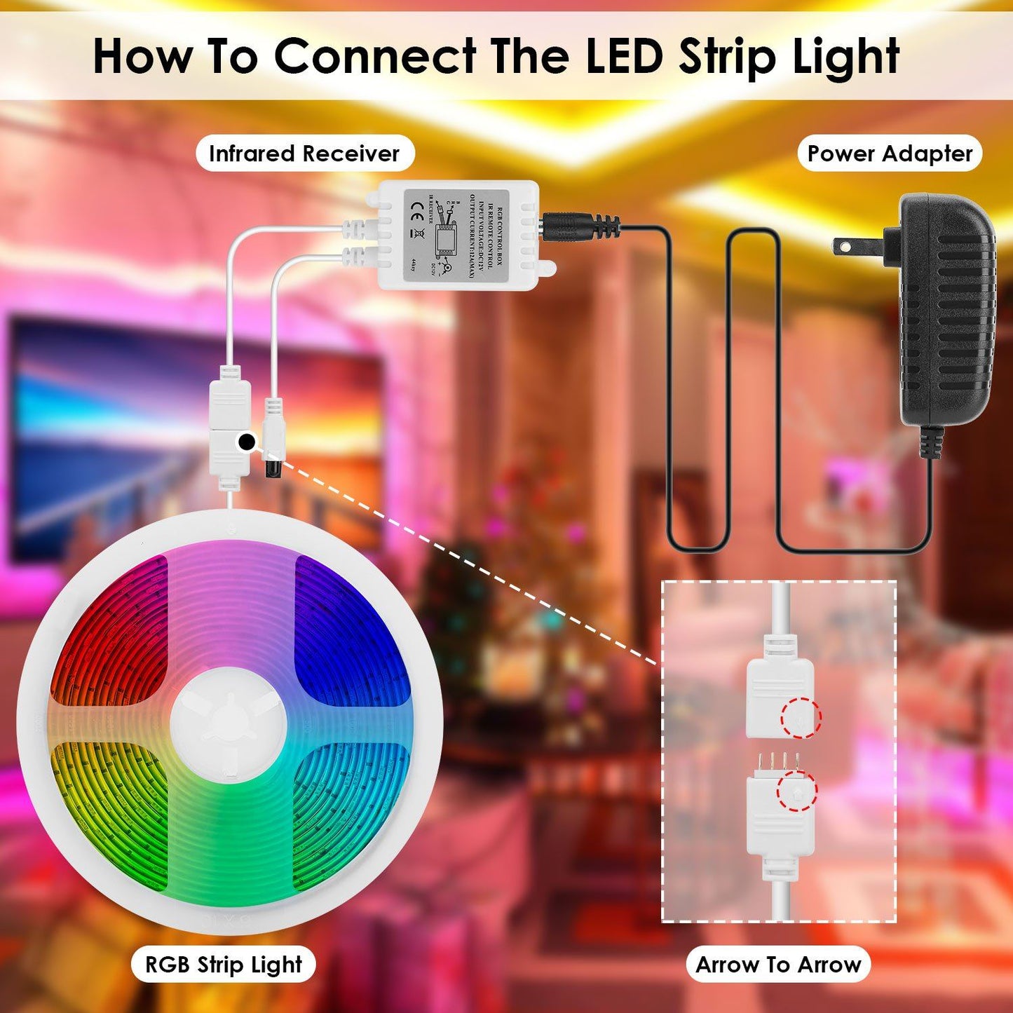 Frendorf | 16,4 Fuß 150 LEDs RGB Farbwechselnde Lampe