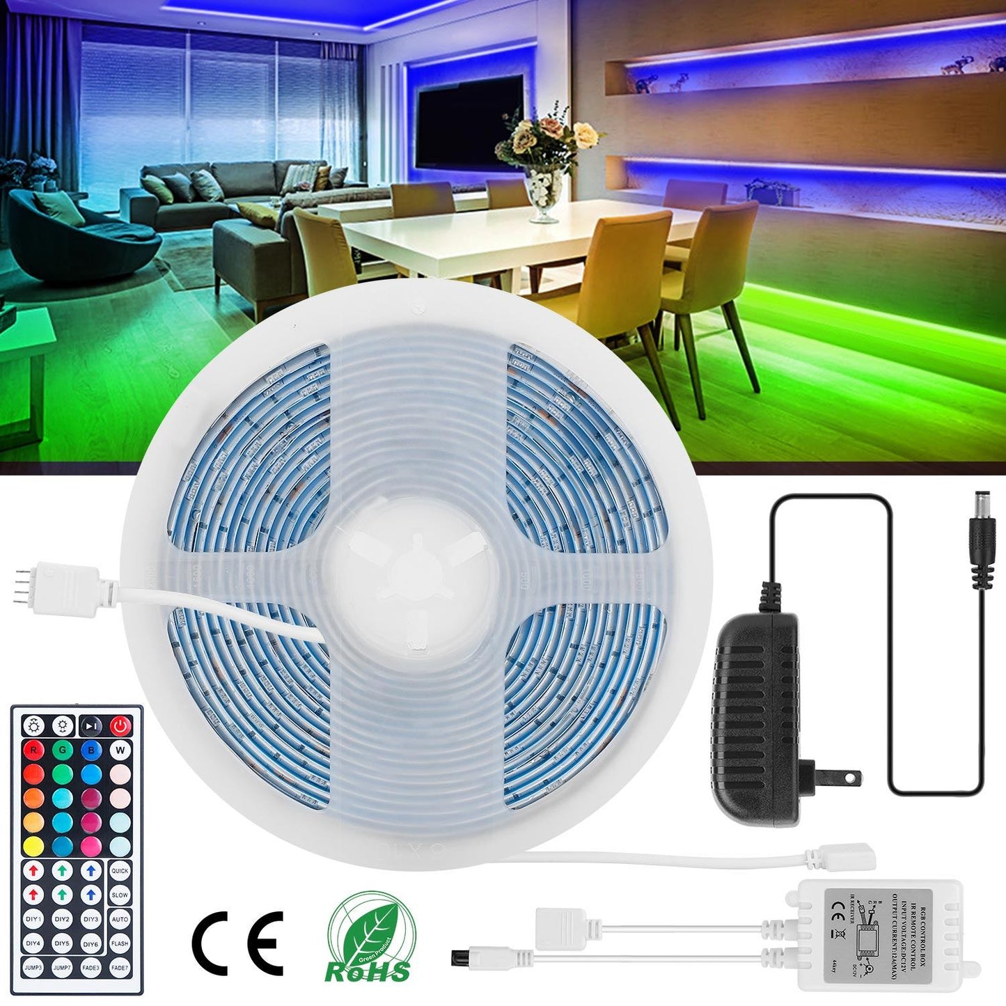 Frendorf | 16,4 Fuß 150 LEDs RGB Farbwechselnde Lampe