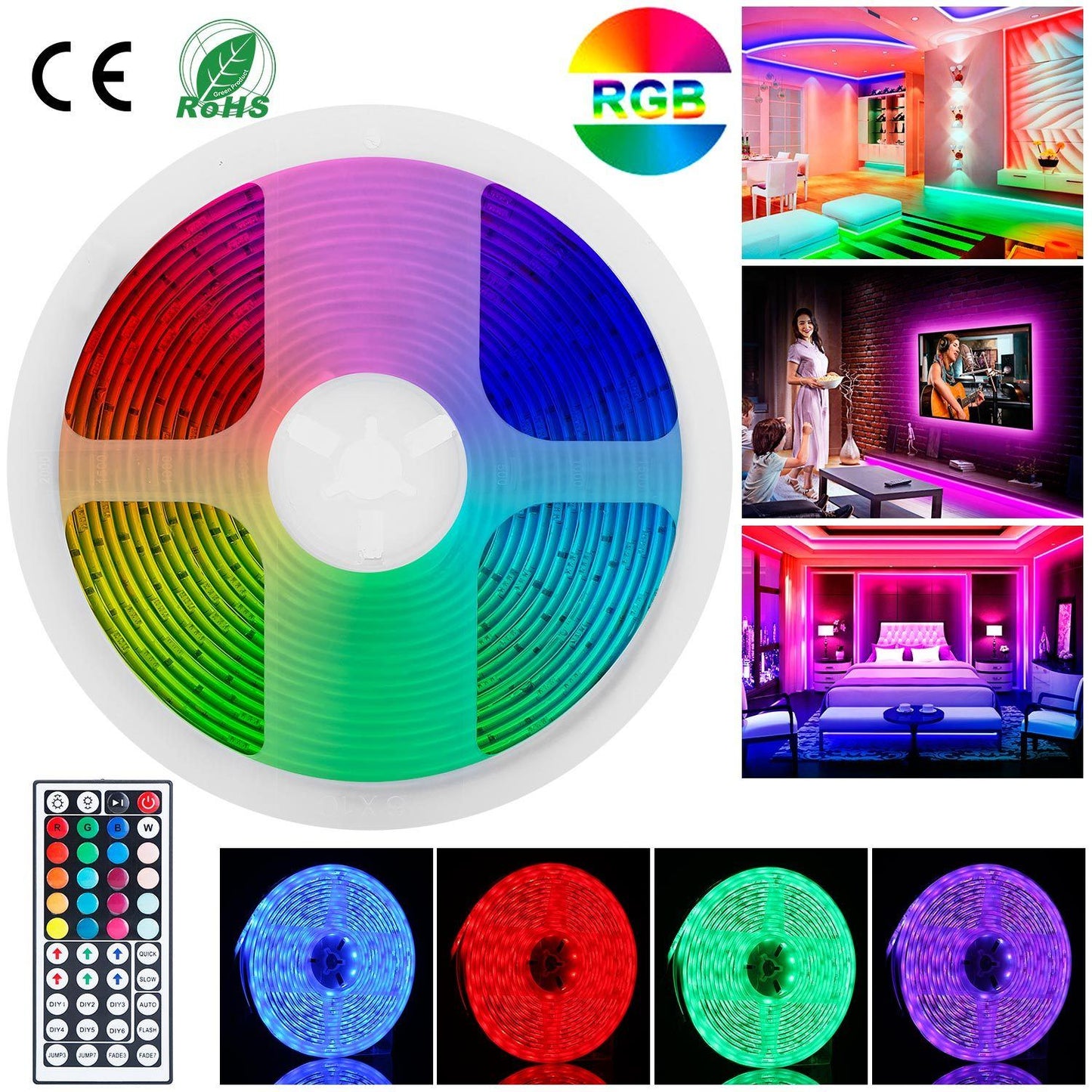 Frendorf | 16,4 Fuß 150 LEDs RGB Farbwechselnde Lampe