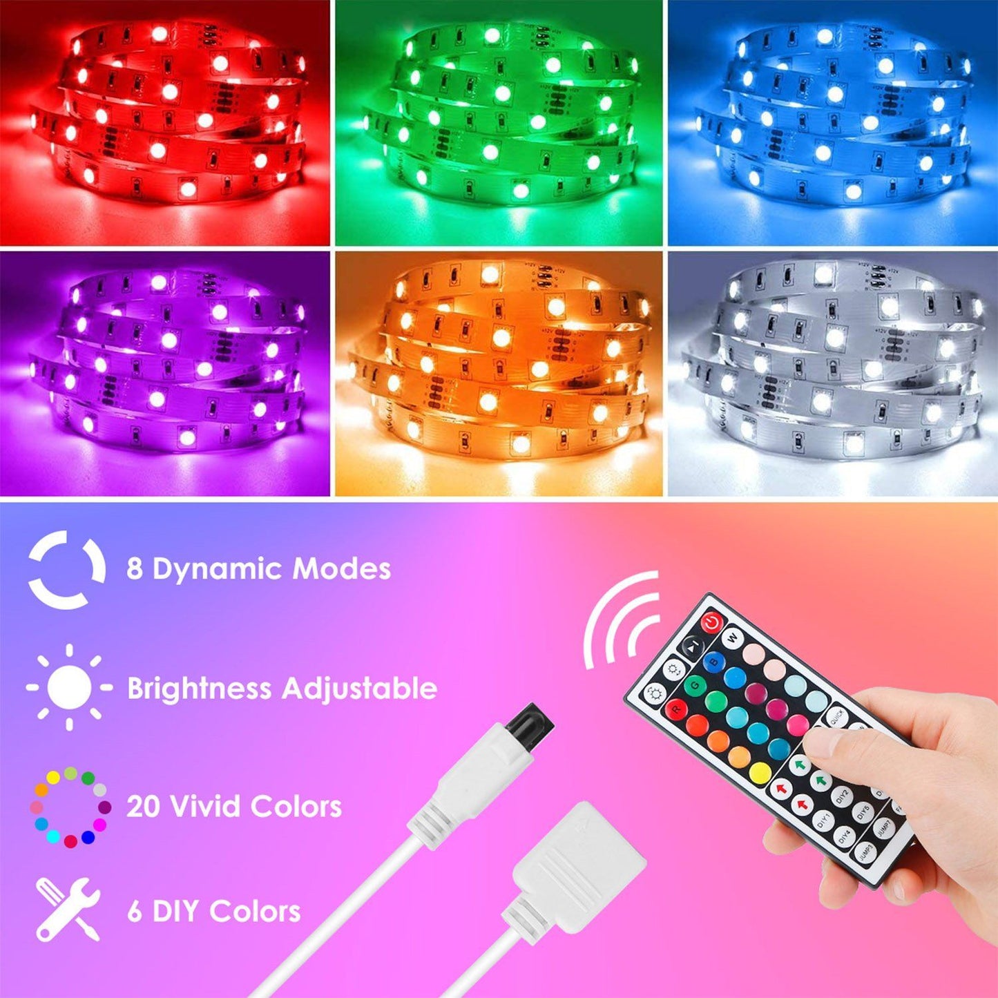 Frendorf | 16,4 Fuß 150 LEDs RGB Farbwechselnde Lampe